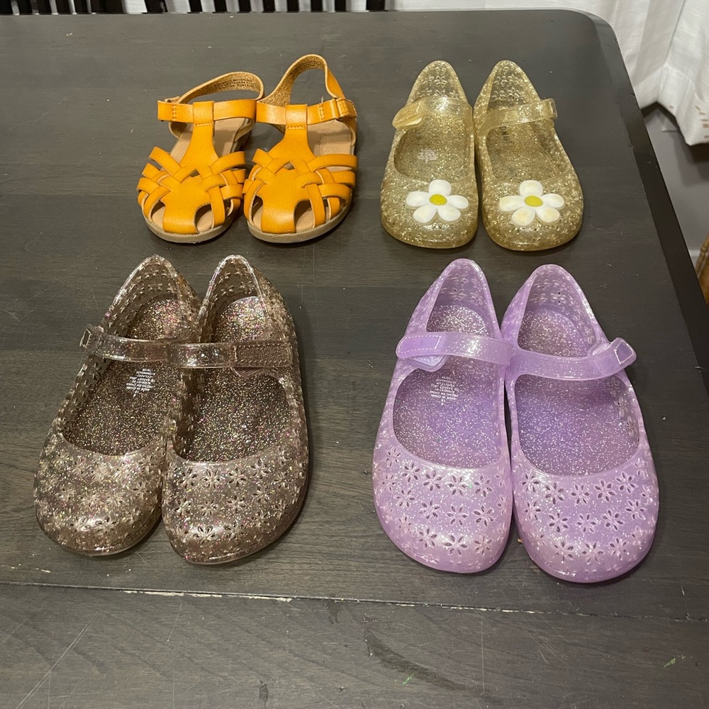Kids Glitter and Orange Sandals Set